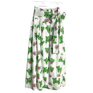 Mary‎ Marshmallow Snappy Turtle Wrap Skirt Womens Free Size Puppy Watermelon NWT